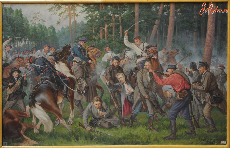 Картины - Картини художника Юзефа Беркмана (1838-1919). Смерть Нарбута. Полотно,олія.