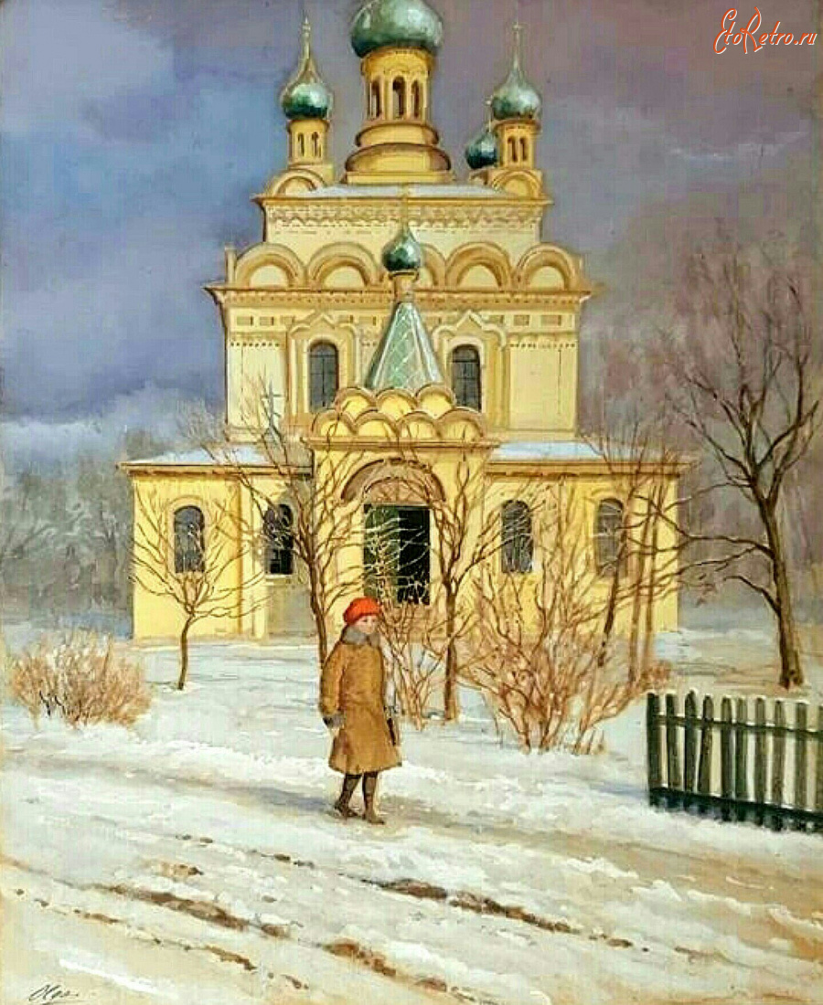 Картины - Ольга Александровна. Зимний день в деревне