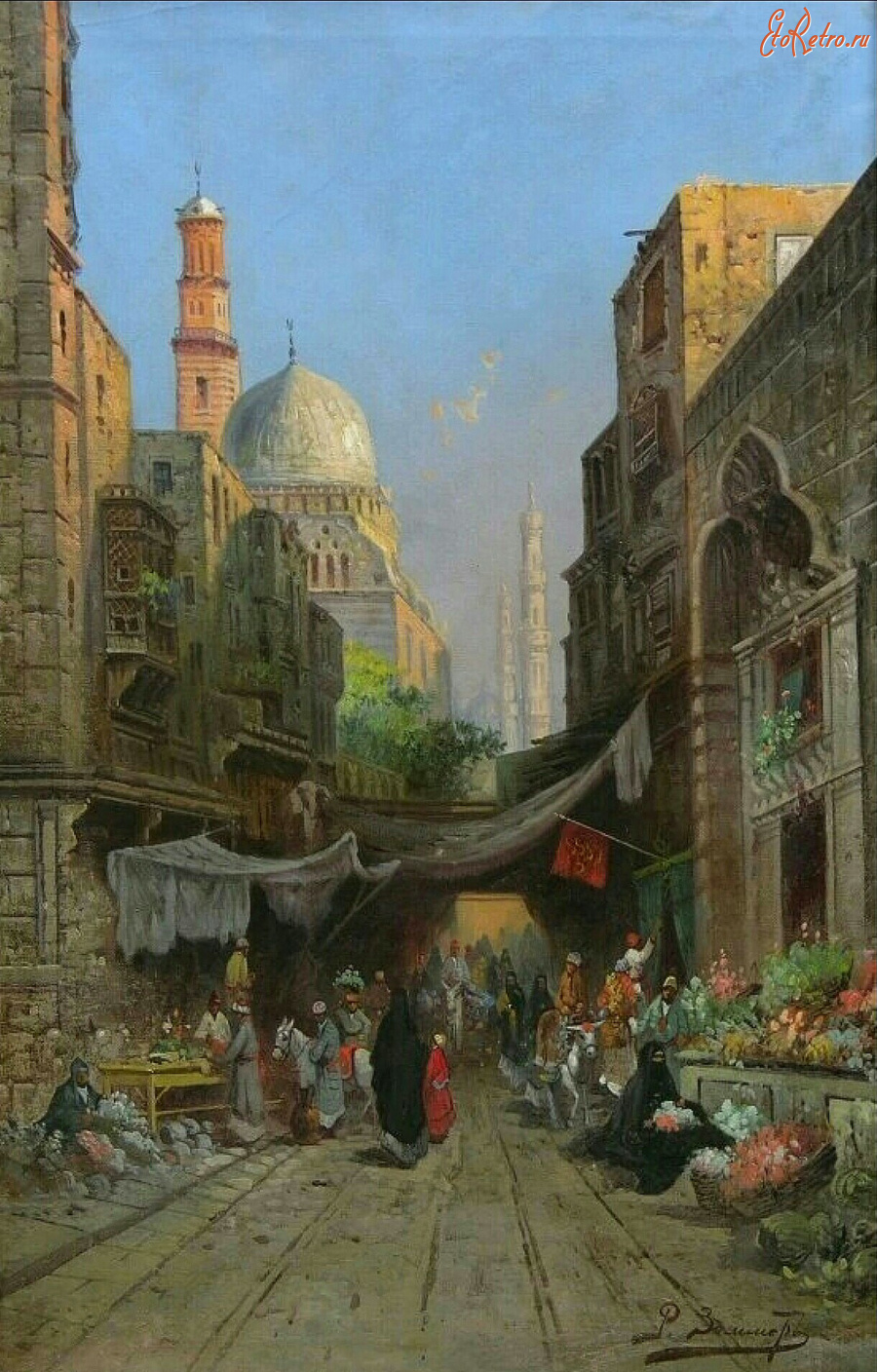 Картины - Рихард Зоммер. Сцена на рынке в Самарканде