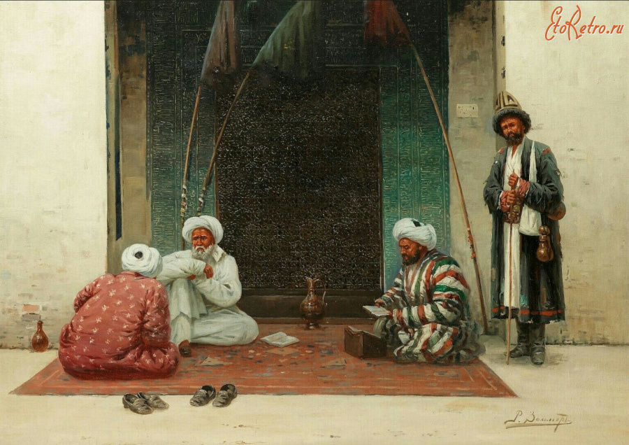 Картины - Рихард Зоммер. Старейшины у дверей мечети