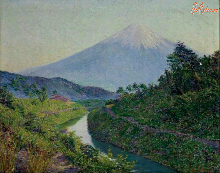 Картины - Лилла Кэбот Перри. Гора Фудзи и канал Фудзияма в Ивабачи, Япония