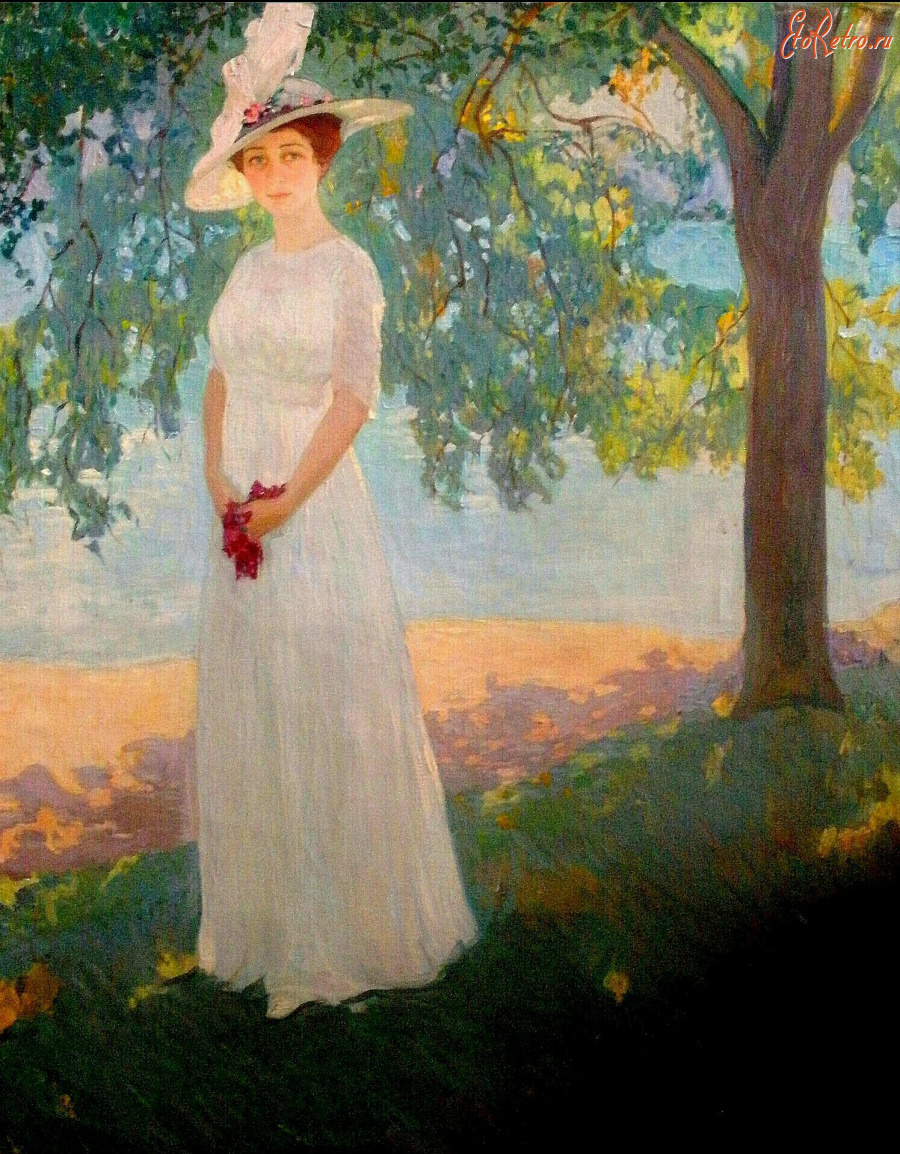 Картины - Савелий Сорин. Портрет женщины в тени деревьев