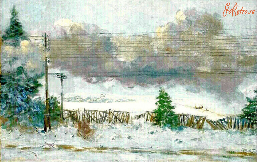 Картины - Александр Герасимов. Из окна поезда