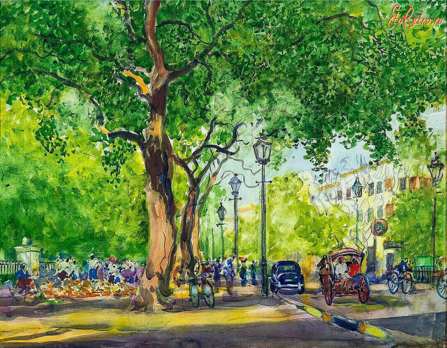 Картины - Александр Герасимов. Новый квартал в Дели