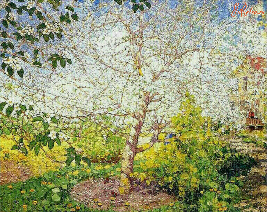 Картины - Александр Герасимов. Яблоня в цвету