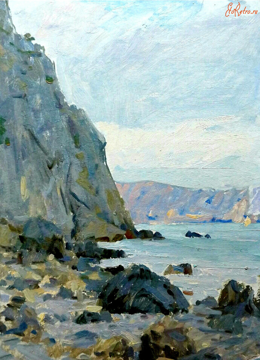 Картины - Сергей Бакаев. Скалистый крымский берег