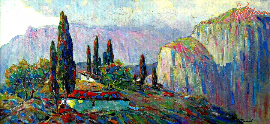 Картины - Сергей Бакаев. Горная деревня в Крыму