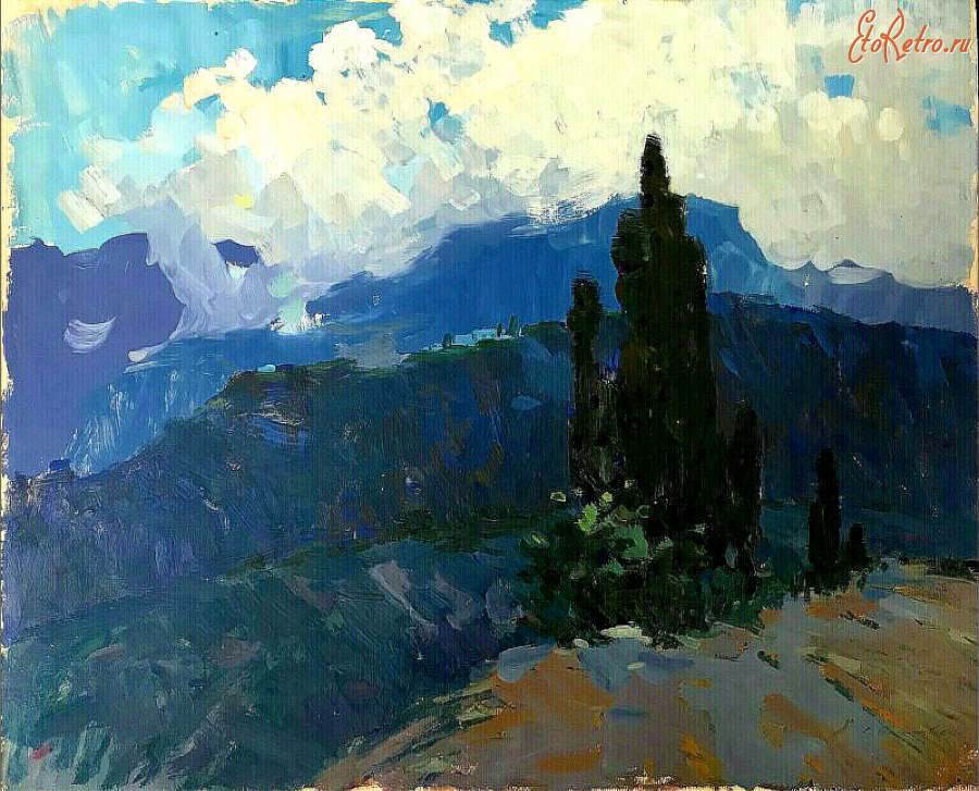 Картины - Сергей Бакаев. Вечернее предгорье