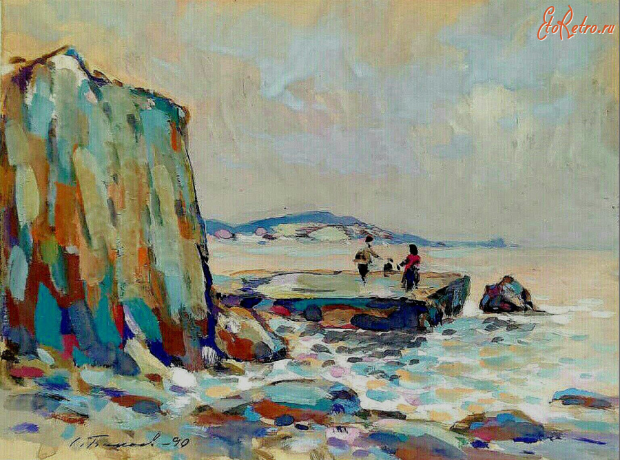 Картины - Сергей Бакаев. Прогулка у моря