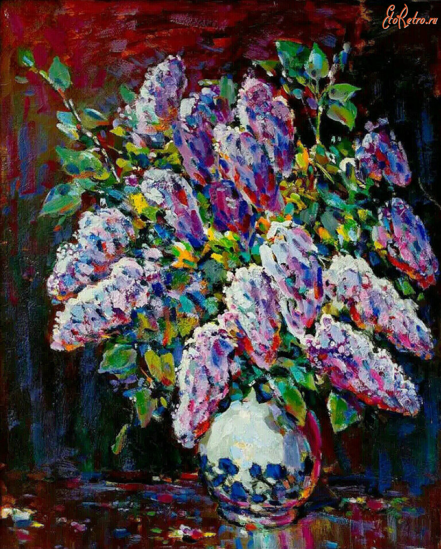 Картины - Сергей Бакаев. Букет сирени в вазе