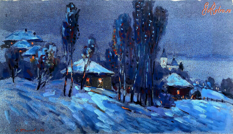 Картины - Сергей Бакаев. Гармония снежной ночи