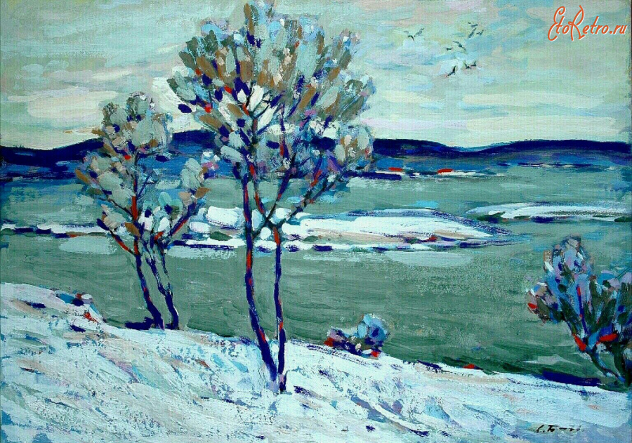 Картины - Сергей Бакаев. Ранняя зима на реке