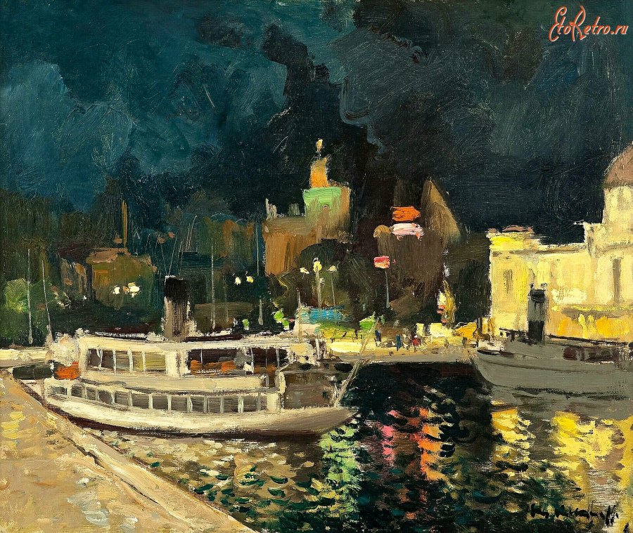 Картины - Сергей Кислаков. Гавань в Сен-Тропе