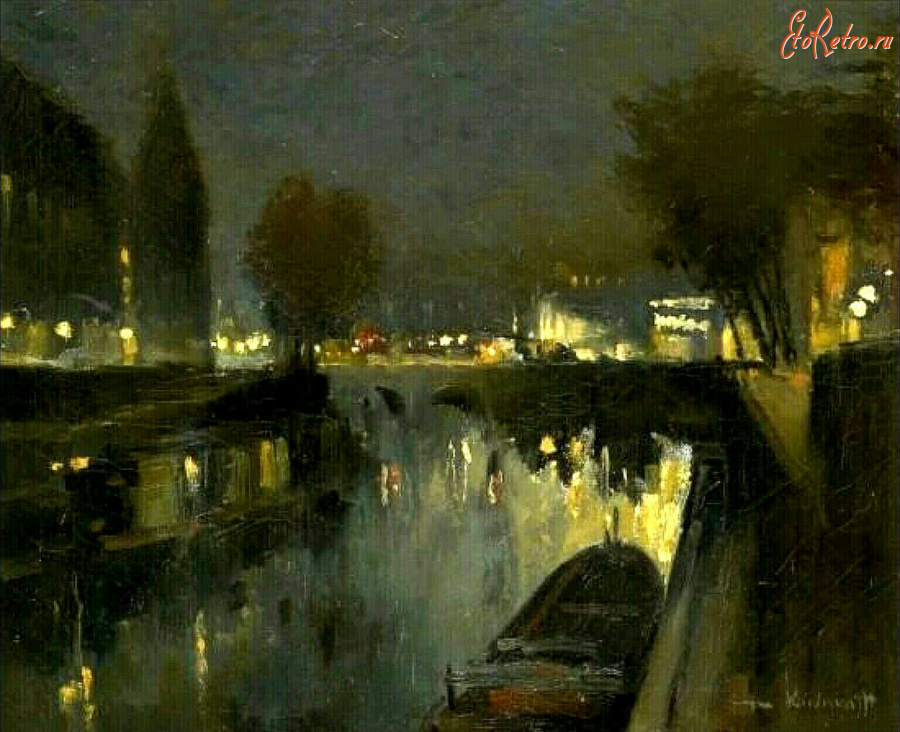 Картины - Сергей Кислаков. Вид на Париж ночью