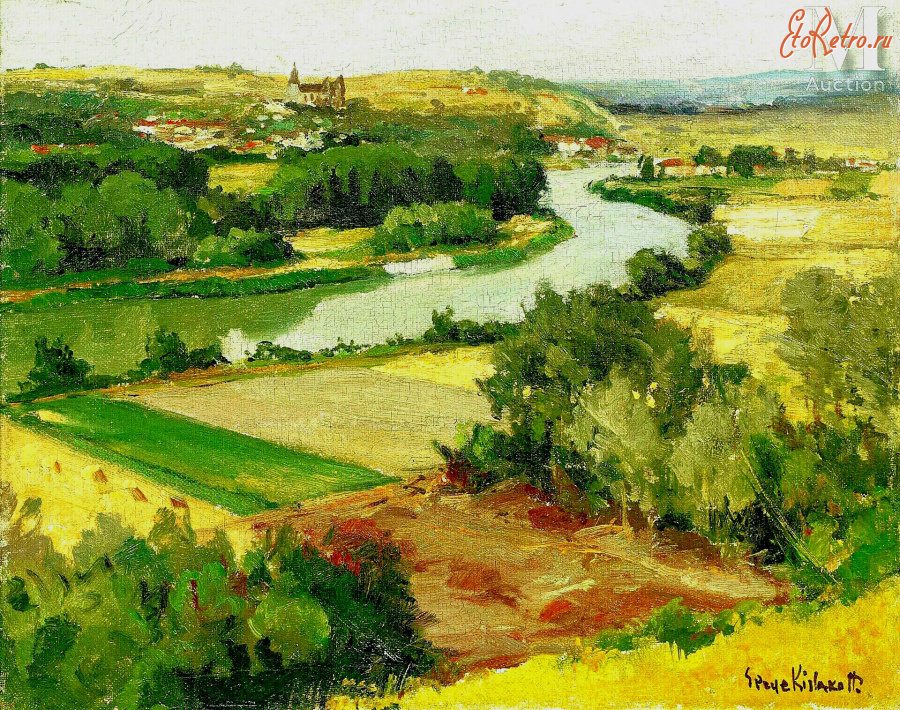 Картины - Сергей Кислаков. Вид на Сен-Лё-д'Эссеран на Уазе