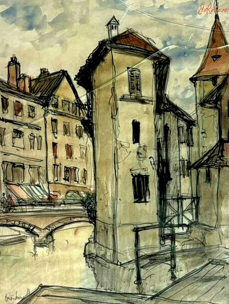 Картины - Сергей Кислаков. Франция. Деревенский вид