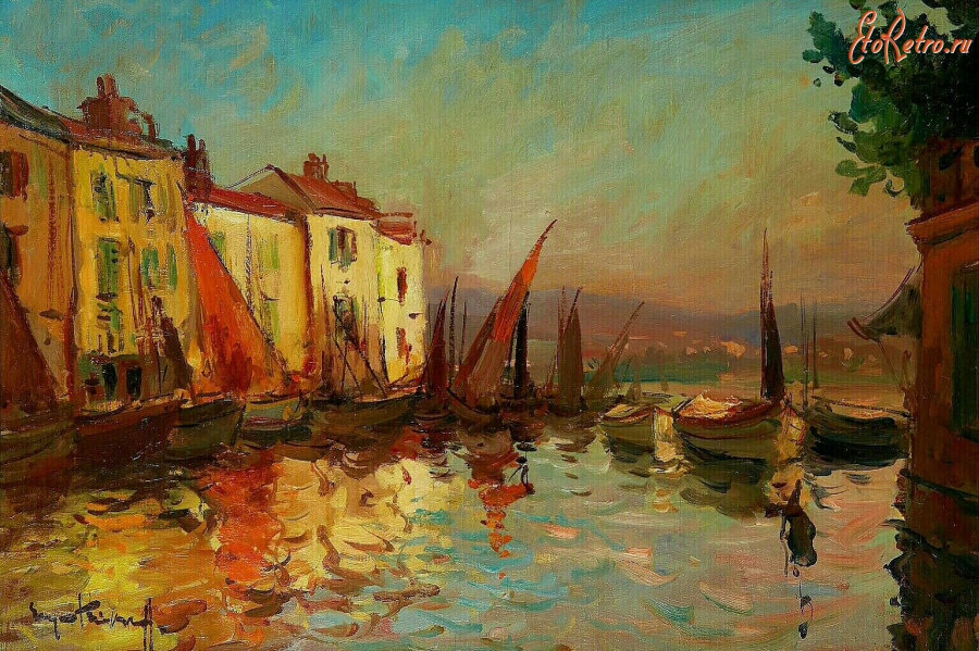 Картины - Сергей Кислаков. Лодки в гавани Сен-Тропе