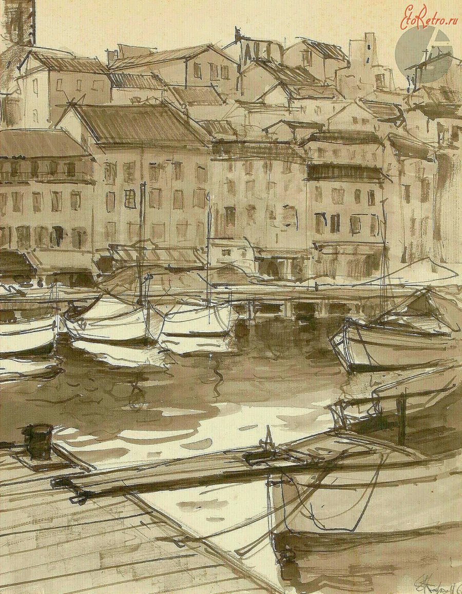 Картины - Сергей Кислаков. Канны. Старый порт