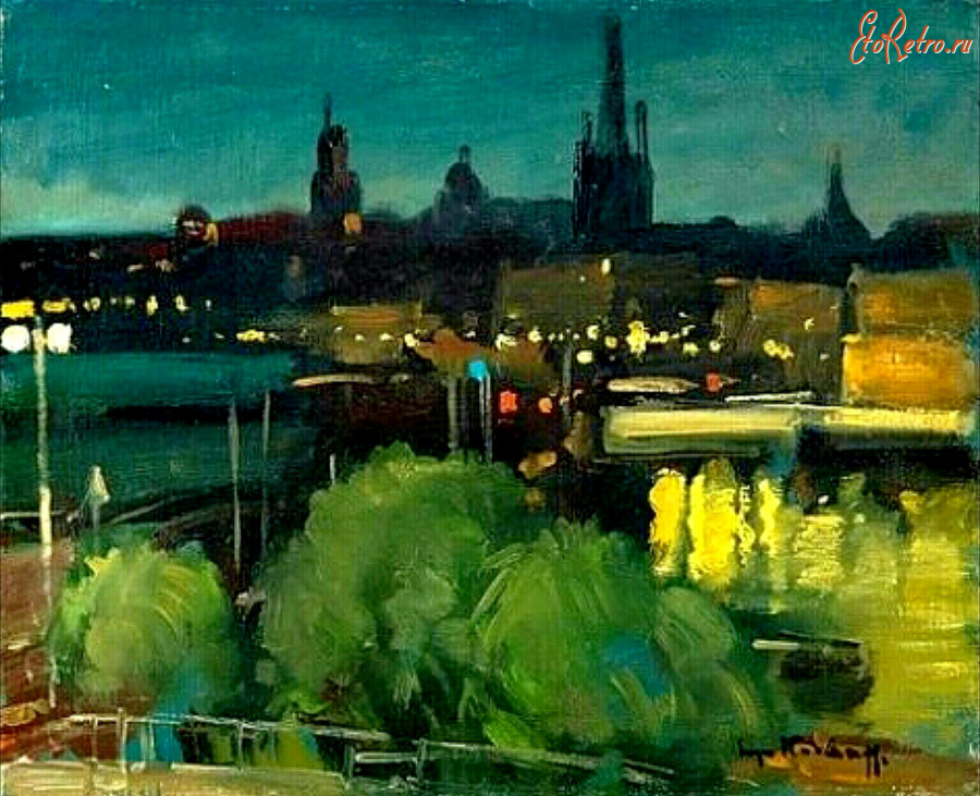 Картины - Сергей Кислаков. Париж. Город ночью