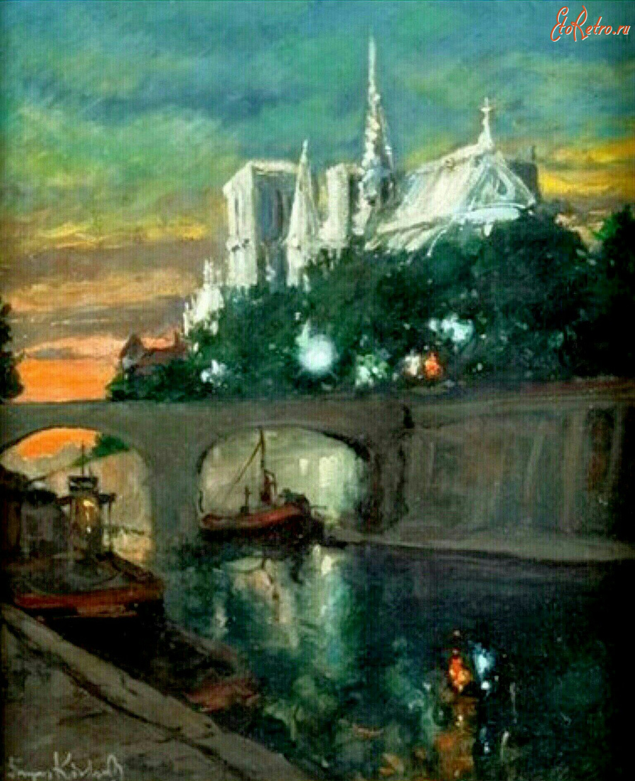 Картины - Сергей Кислаков. Вид на Нотр-Дам в Париже