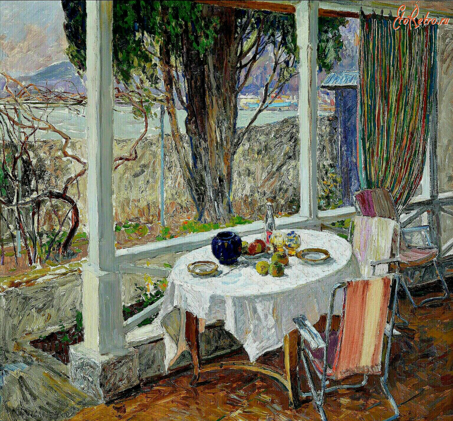 Картины - Пётр Столяренко. Веранда на даче А.П. Чехова в Гурзуфе