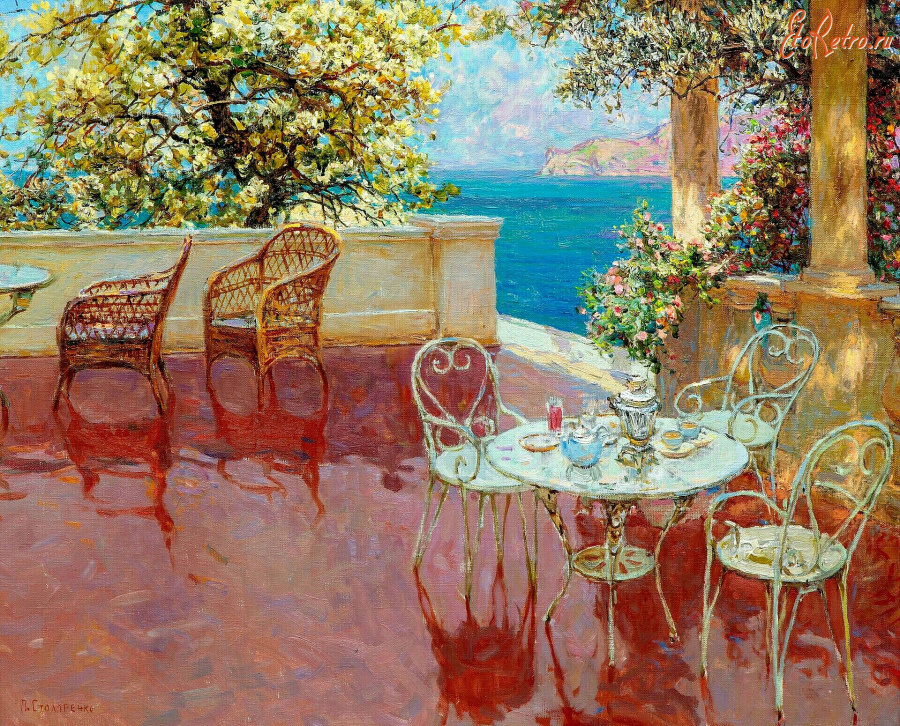 Картины - Пётр Столяренко. Крым. Терраса после дождя