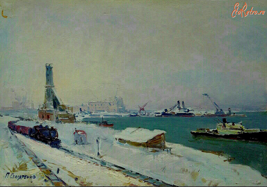 Картины - Пётр Столяренко. Крым. В порту