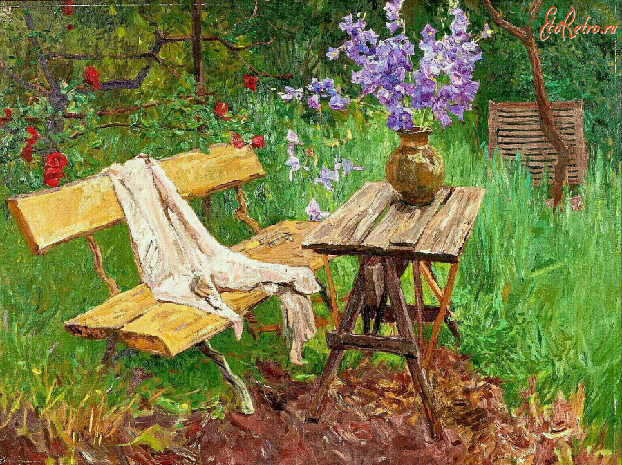 Картины - Пётр Столяренко. Уголок в саду