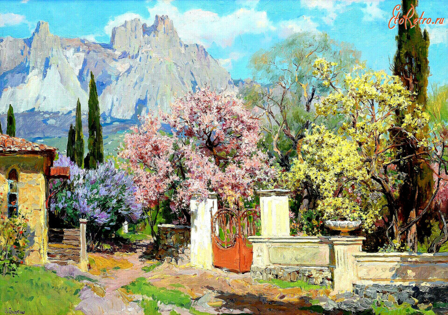 Картины - Пётр Столяренко. Крымский дворик