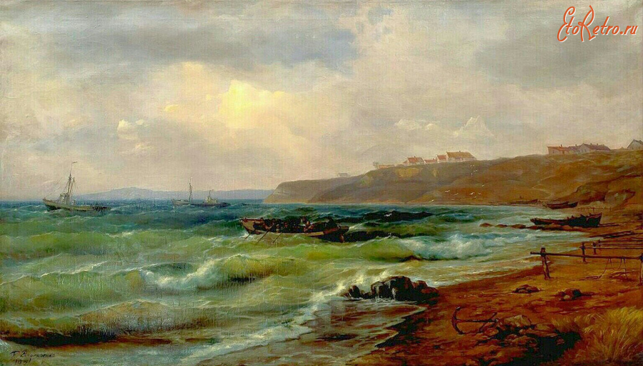 Картины - Пётр Столяренко. Выход в штормовое море.