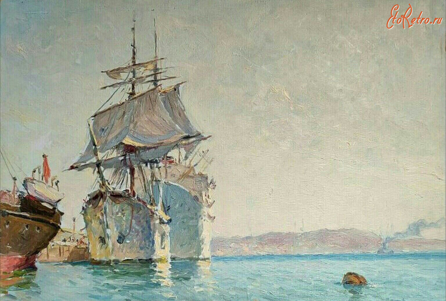 Картины - Пётр Столяренко. Крым. Корабли в порту