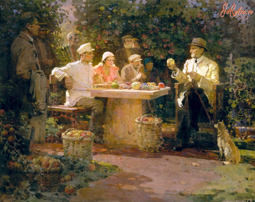 Картины - Колхозники у И.В.Мичурина.