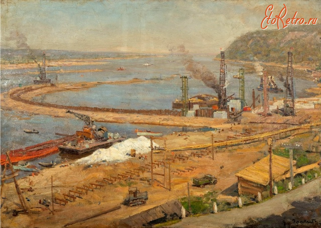 Картины - Строительство Куйбышевской ГЭС.