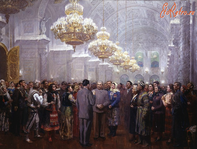 Картины - Сталин среди народа в Кремле.