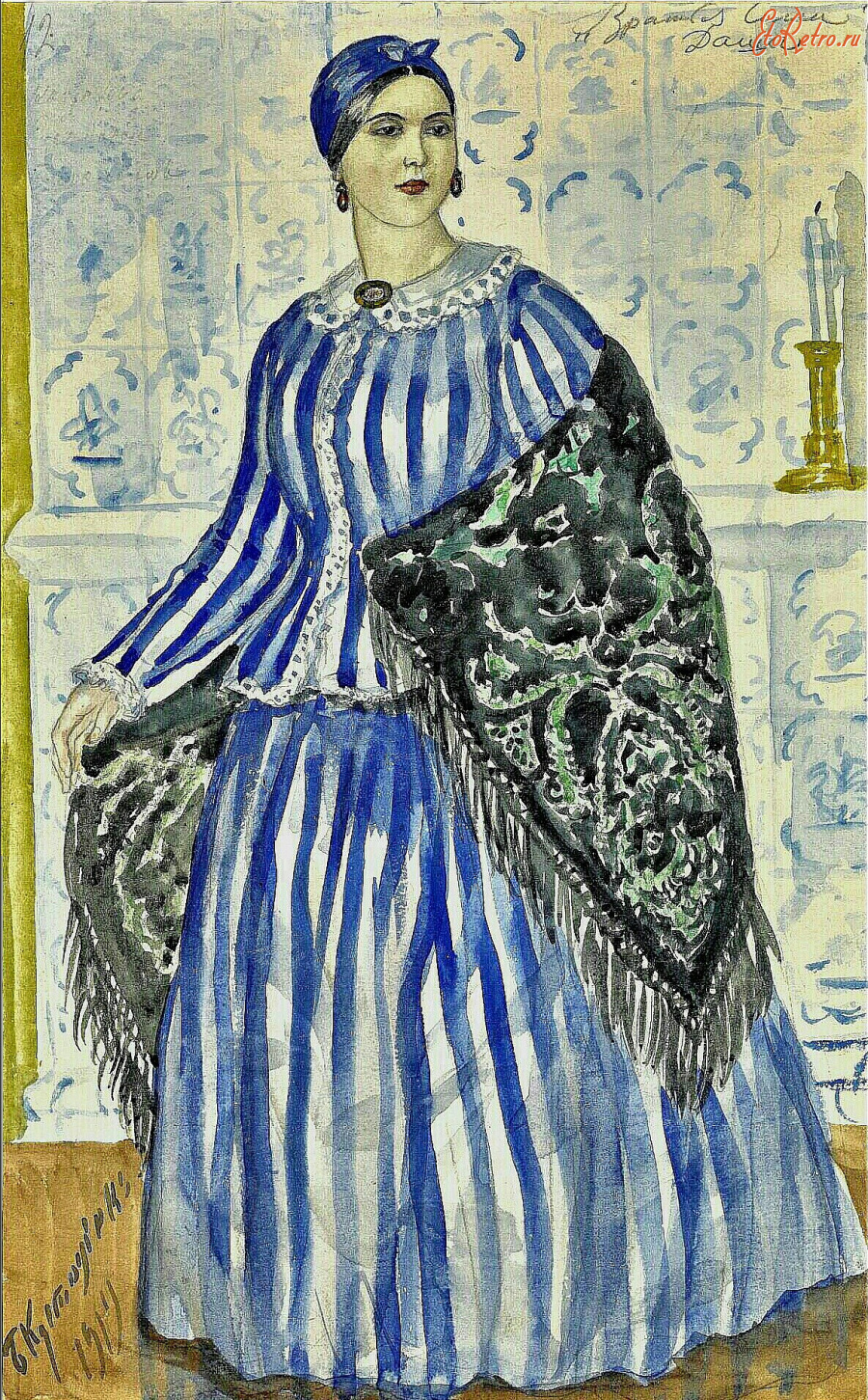 Картины - Борис Кустодиев. Купчиха. Костюм для Даши