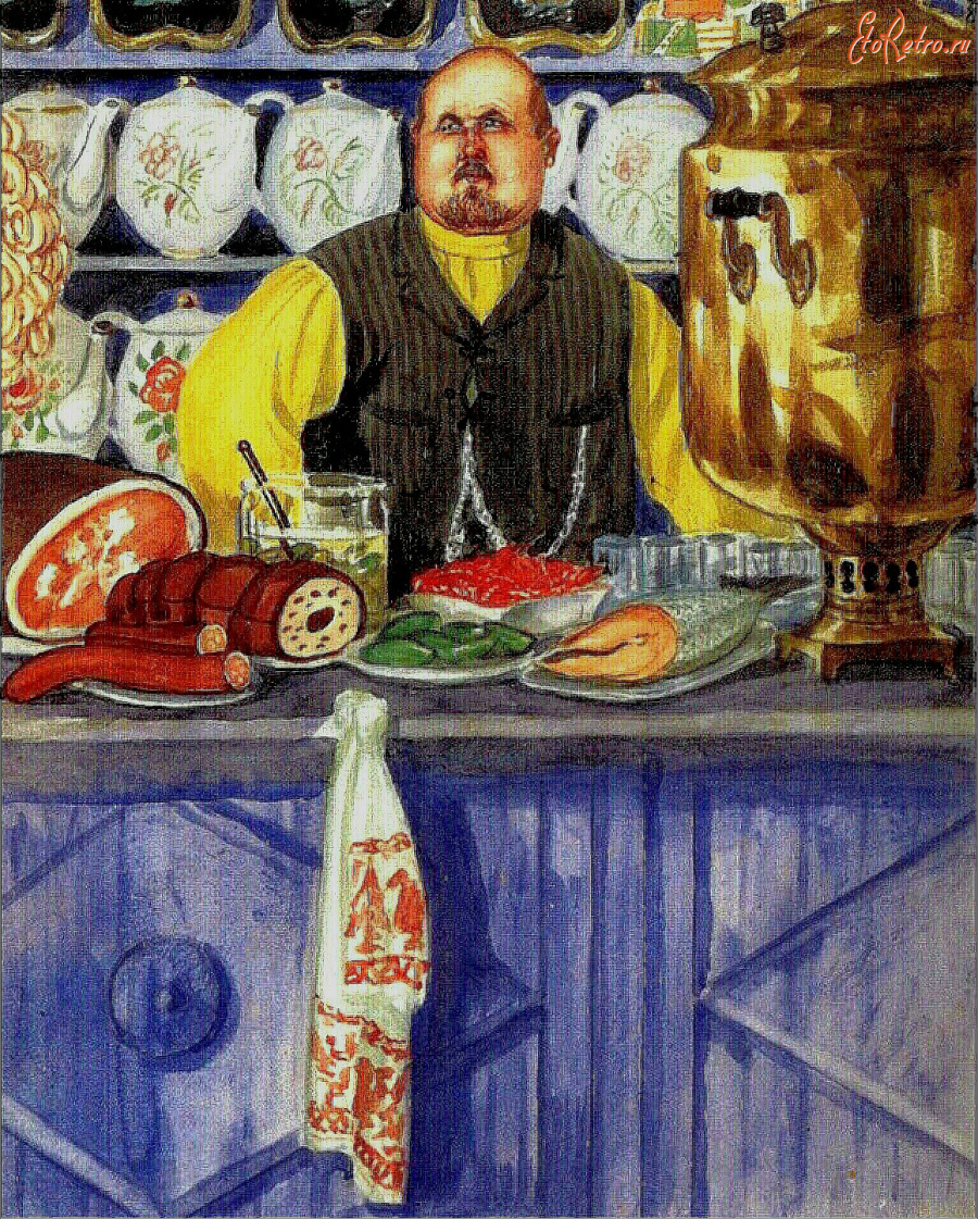 Картины - Борис Кустодиев. В чайной