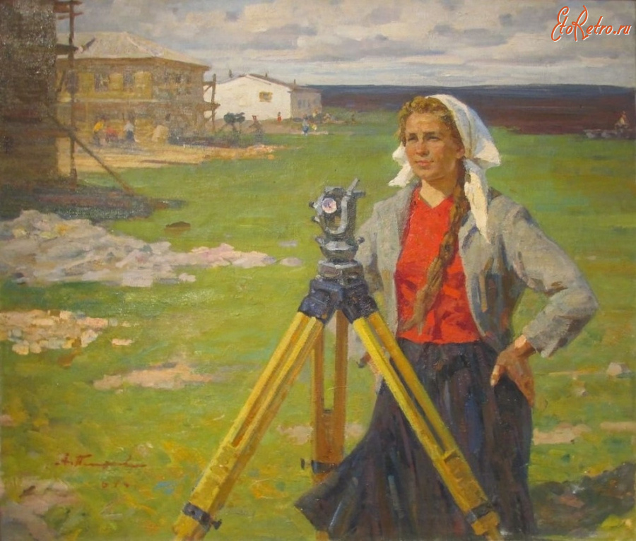 Картины - Целинники строятся.
