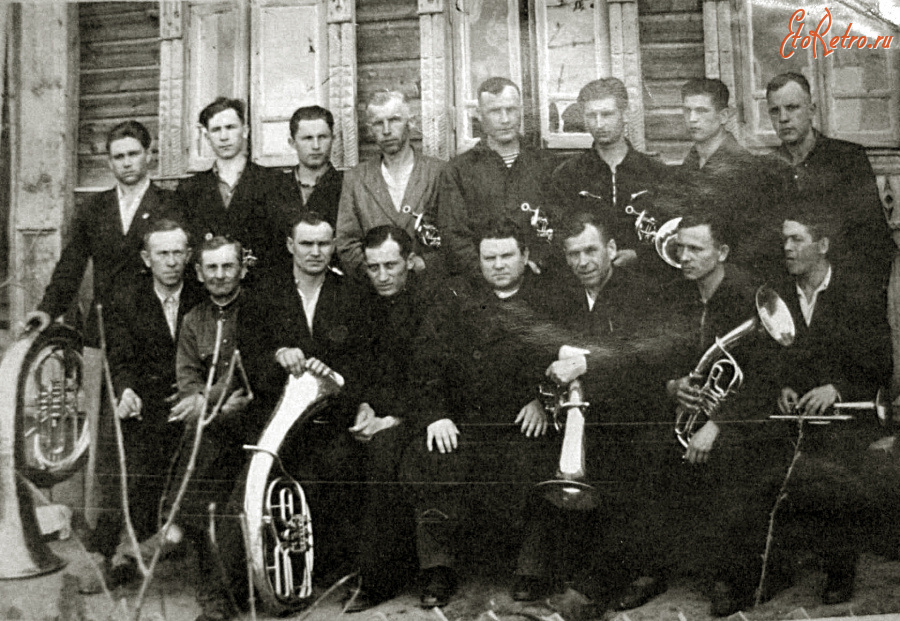 Лежнево - Новые Горки. Лежневский район. Духовой оркестр клуба Ново-Горкинской фабрики.