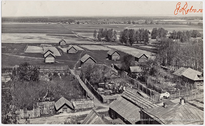Палех - Вид (на север) с колокольни Крестовоздвиженского храма 1930 год