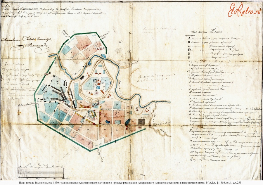 Волоколамск - План Волоколамска 1830 года