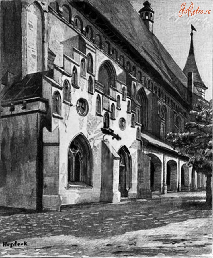 Калининград - Калининград (до 1946 г. Кёнигсберг). Могила Канта в Кафедральном соборе Кенигсберга 1890 год.