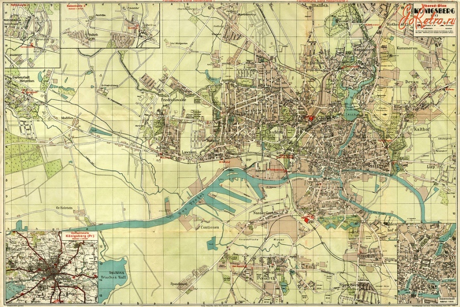 Калининград - Карта Кёнигсберга 1940 год.