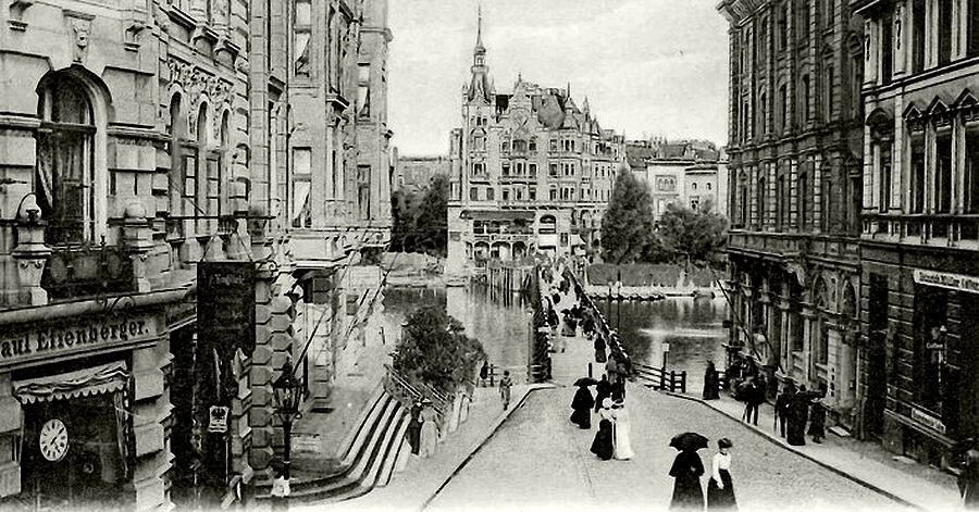 Калининград - Koenigsberg. Grosse Schlossteichstrasse und Bellevue