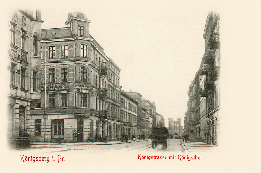 Калининград - Koenigsberg, Koenigstrasse, Ecke Dinterstrasse, Koenigstor.