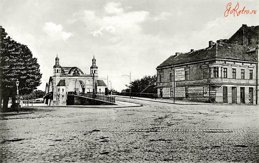 Советск - Тильзит. Вид на мост Королевы Луизы с  Флетхерплатц (ныне площадь Жукова).