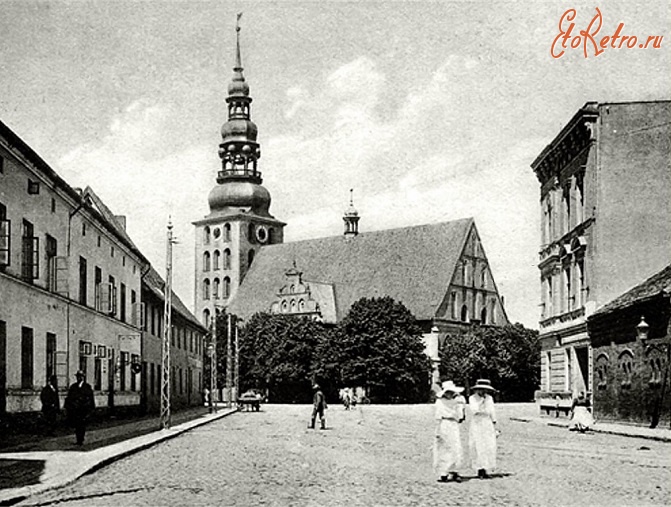 Советск - Вид на зерновой рынок (позже Флетхерплатц) и Немецкую орденскую кирху