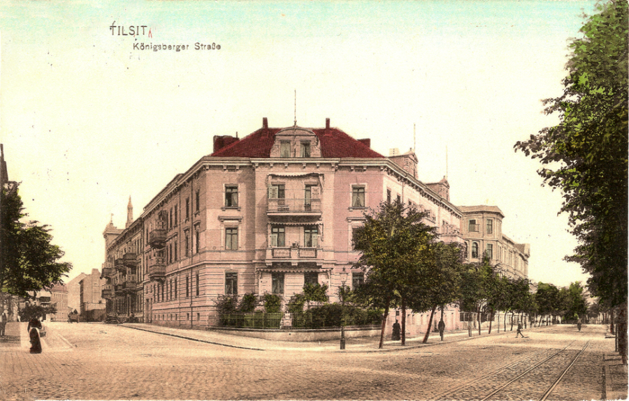 Советск - Tilsit, Thesingplatz, Blick in die Clausius- und Reitbahnstr. (sp. Salzburger Str.)