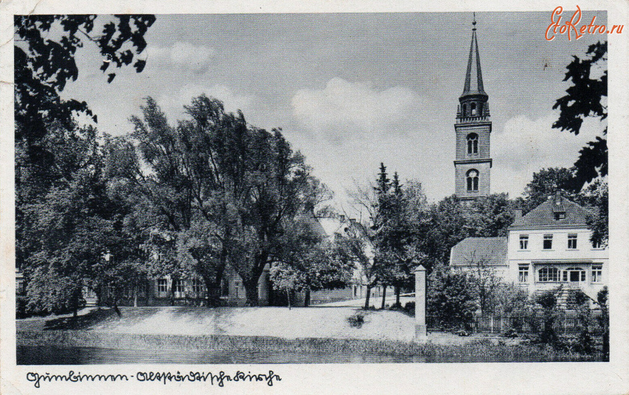 Гусев - Gumbinnen. Flusspartie mit Altstaedtischer Lutherische Kirche..