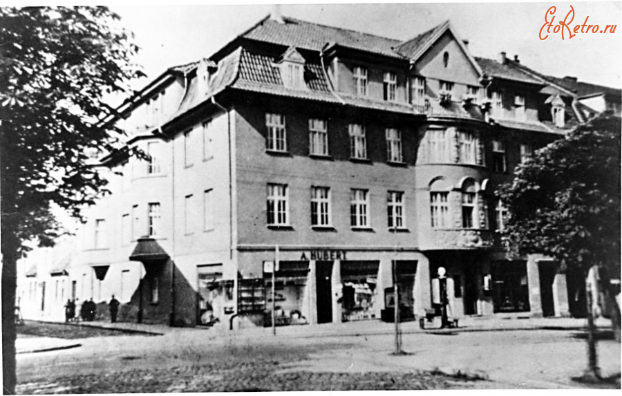 Гусев - Gumbinnen. Eckhaus Hubert, Friedrichstrasse/Poststrasse.