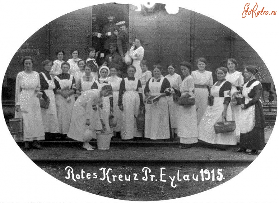 Багратионовск - Preussisch Eylau. Bahnhof, Rotes Kreuz, Mitarbeiterinnen
